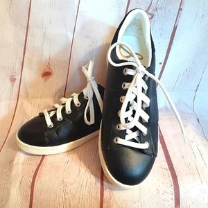 Sam Edelman "Marquette" Black Leather Sneakers or Comfort Shoes sz 7M